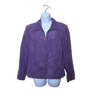 Conrad C Collection Purple Faux Suede Zip Jacket
